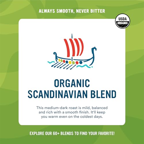 Organic Scandinavian Blend Whole Bean Coffee - 4 Pound Pack - Handcrafted & Sustainable