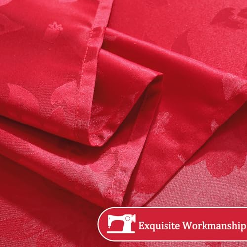 SASTYBALE Christmas Rectangular Tablecloth Red 120" x 60" - Festive Jacquard Holiday Decor