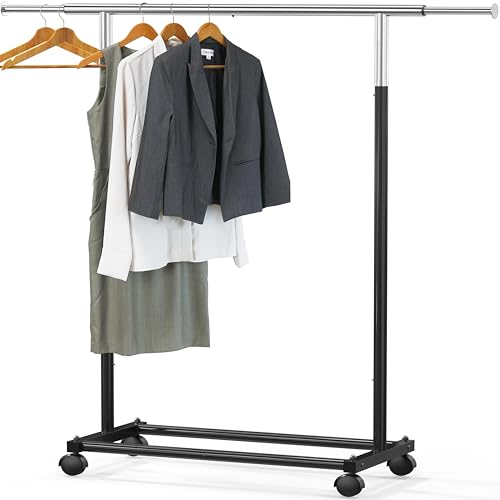 Simple Houseware Black Garment Clothing Rack with Extensible Rod