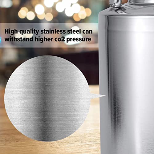 1.6 Gallon Stainless Steel Home Brew Mini Keg with Ball Lock Quick Disconnect Set