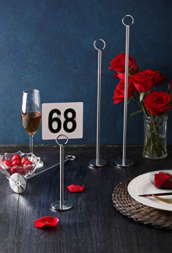 18 Inch Silver Table Number Holder Set of 12 - Wedding & Event Sign Display
