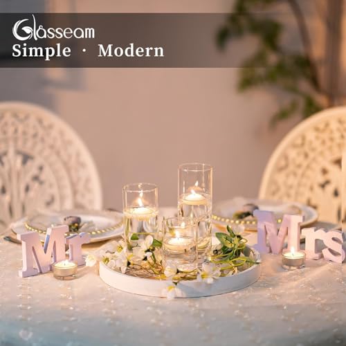 Clear Glass Cylinder Vases Set of 24 with 2.6-Inch Diameter - Wedding & Centerpiece Decor