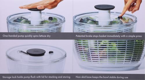 OXO Good Grips Salad Spinner - Efficient Lettuce & Fruit Washer | 6.22 Quart Capacity (Pack of 4)