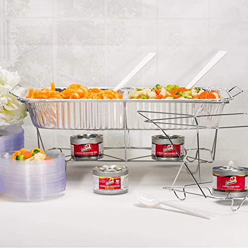 Chafing Dish Buffet Set Disposable 30 Piece Party Serving Kit Includes Chafing Kits with Lids and Serving Utensils for All Types of Parties and Events | Disposable Party Set