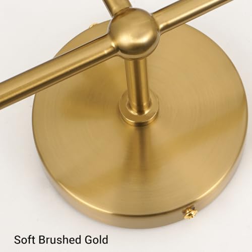 Gold 3-Light Vanity Light Fixtures with White Glass Shades - Modern Wall Sconce for Bathroom & Bedroom - Variation: Gold / 3 Light