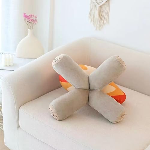Simulation Campfire Plush Pillow, Flame Stuffed Plush Toy Room Decoration Birthday Xmas Gift for Kids (11.8Inch)