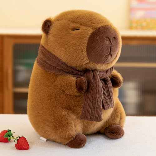Cute Capybara Plush Toy Pillow Adorable Capybara Stuffed Animal for Kids and Adults 9.8inch Soft and Squishy Capibara Plushie Pillow Doll Xmas Gift£¨Scarf Style£©