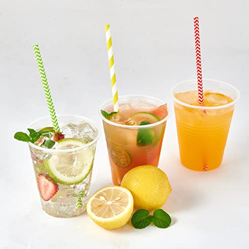 12oz Disposable Plastic Cups Bulk Pack of 480 - Clear Hot & Cold Drink Containers