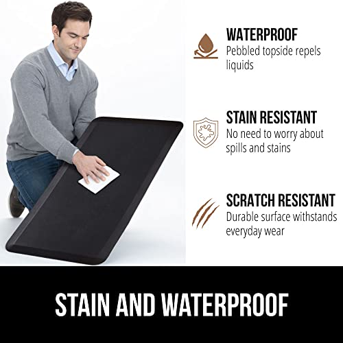 Gorilla Grip Cushioned Anti-Fatigue Kitchen Mat 39x20 Black - Supportive Foam Comfort