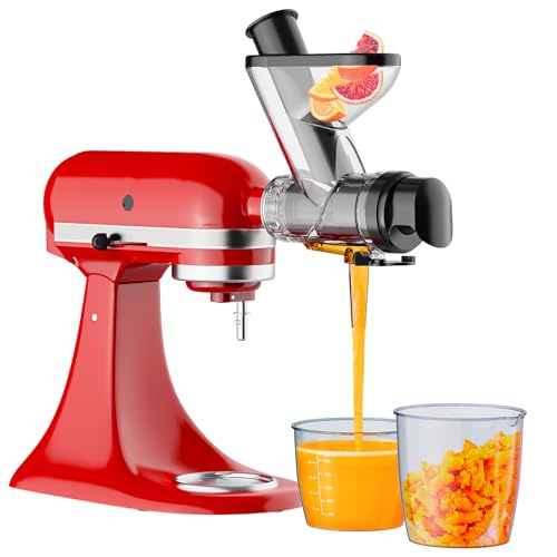 COFUN Masticating Juicer Attachment for KitchenAid Stand Mixer - Black & Transparent Gray