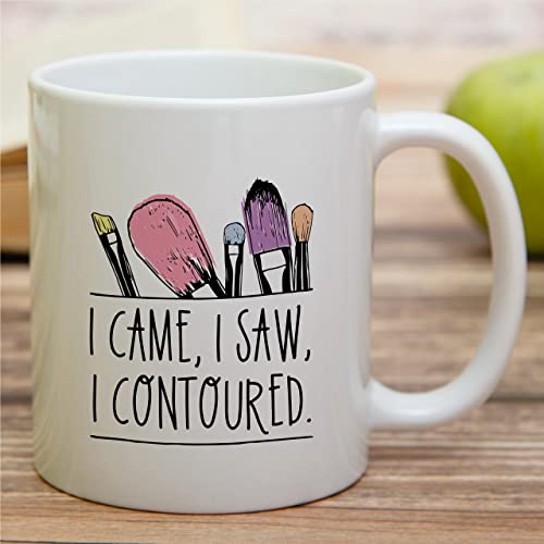 Retreez MKP002 White 11oz Funny I Came I Saw I Contoured Makeup Mug
