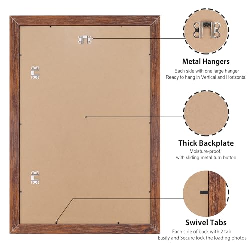 Brown 24x36 Poster Frame - Gallery Style Picture Frame with Plexiglass, Wall Mount
