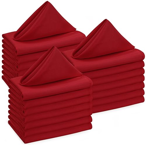 Utopia Home [288 Pack, Red] Cloth Napkins 17x17 Inches, 100% Polyester Hemmed Edges, Washable and Reusable Ideal for Parties, Weddings and Dinners