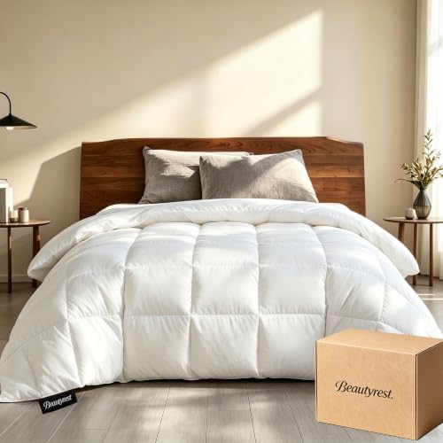 All Season King Size Goose Feather & Down Fiber Comforter - White