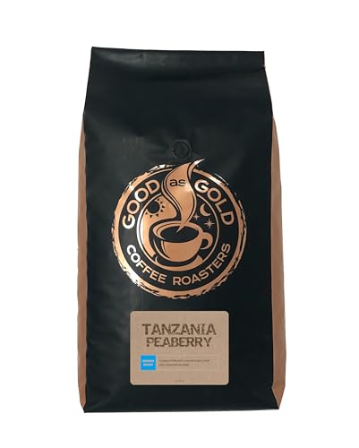 Tanzania Peaberry Coffee - 5lb Whole Bean Medium Roast by Good As Gold - Pack of 1