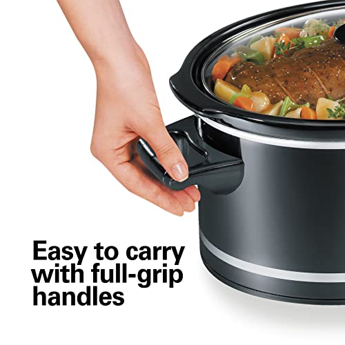 Hamilton Beach 8 Quart Slow Cooker with Lid Rest & Dishwasher-Safe Crock, Black