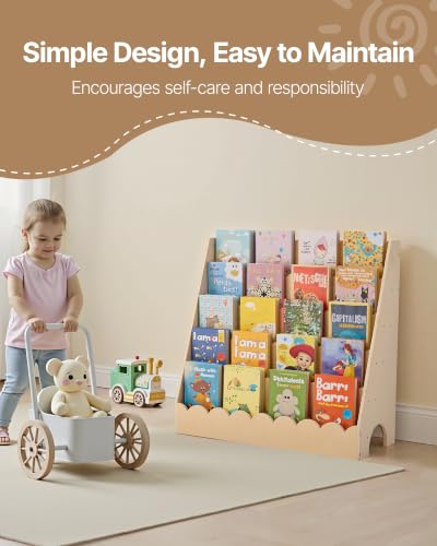 VEVOR 5-Tier Montessori Kids Bookshelf - Wooden Toddler Book Organizer