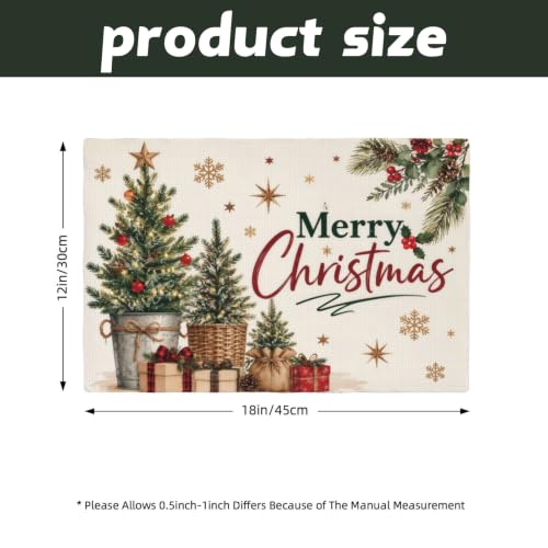 Merry Christmas Placemats 12x18 Inch Set of 4 | DTDO (Variation: Merry Christmas)