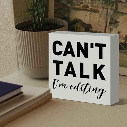 Photography Lovers Gifts for Men Women, Photographer Thank You Gift Christmas Birthday Gift for Photography Camera Lovers Photography Office Desk Decor Wooden Sign, Can't Talk