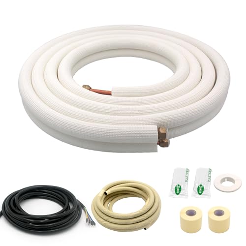 VEVEVA 16FT HVAC Copper Line Set with Wire - 1/4