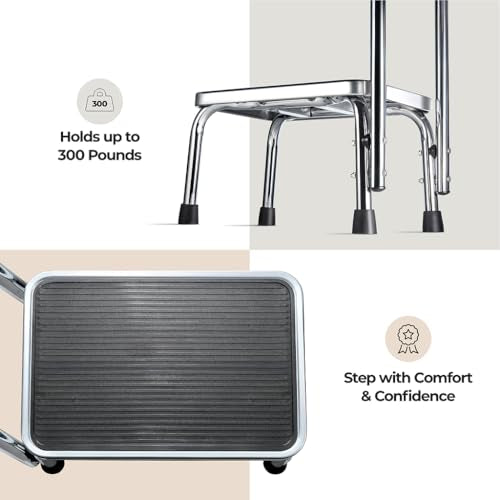 Adult Step Stool with Handle for Kitchen Bathroom Bedroom
