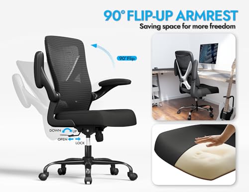Ergonomic Mesh Office Chair with Lumbar Support, Swivel & Adjustable Height