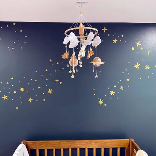 Golden Stars Stickers, 167 Pack Celestial Decals for Christmas & Holiday Decor, Sparkles Wall Art for Party & Birthday Decor, Vinyl Decals for Kids