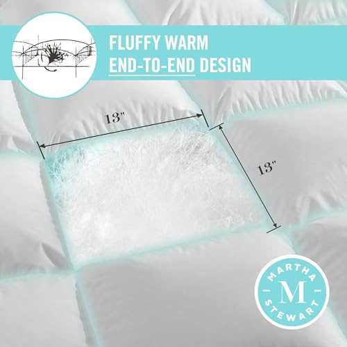 Martha Stewart White Goose Feather & Down Fiber Comforter Queen All Season