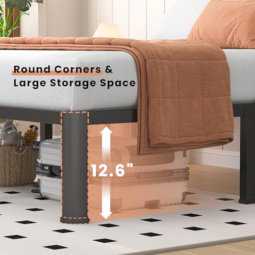 VIPSHOW 14 Inch Queen Heavy Duty Steel Bed Frame - 3500lbs Support, Rounded Corners