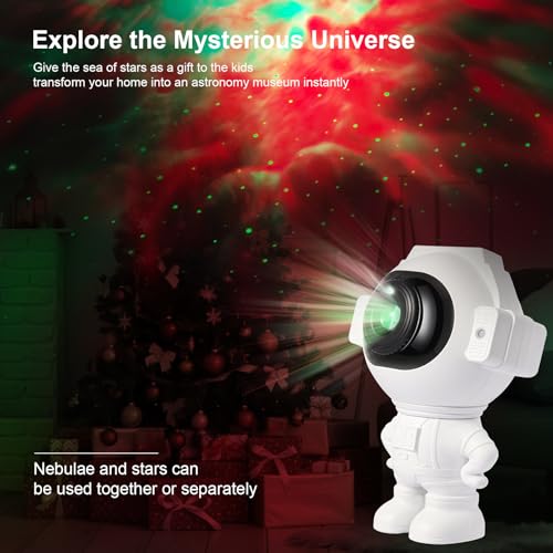 Astronaut Galaxy Projector, Star Projector, Night Light with Timer and Remote, Galaxy Light for Room Decor for Kids, Ceiling Star Lamp for Christmas & Birthdays