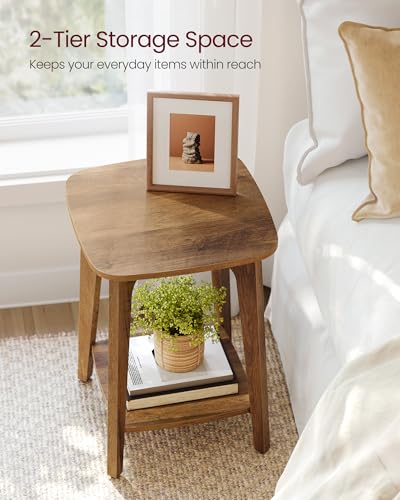 VASAGLE Side Table, 2-Tier Small Square End Nightstand