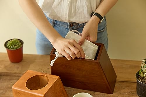 Wooden Cremation Urn for Human Ashes with Ceramic Plant Pot and Bamboo Stand