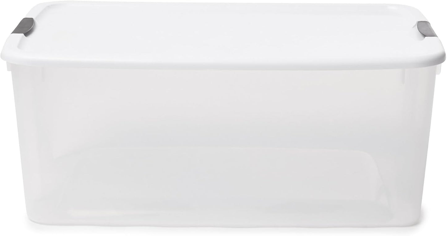 Sterilite 16-Pack Ultra Latching Storage Bins - Heavy-Duty Clear Plastic Organizing Containers, 116 Quart