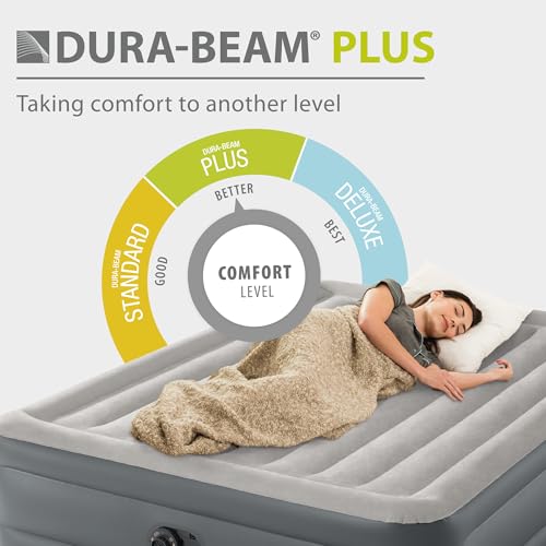 Intex Dura-Beam Plus 18-Inch Queen Air Mattress with Built-In Pump - Airbed