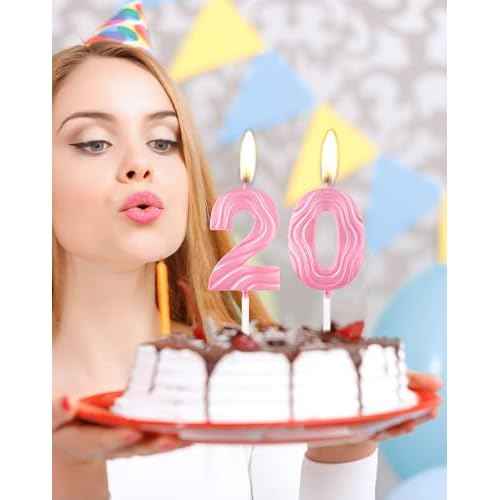 Pink Number Candles,Number 30 Birthday Candle,Pink 30th Happy Birthday Candle,3D Design Cake Topper Decorations for Girls and Women Birthday Party Wedding Anniversary Celebration Supplies