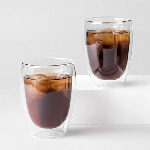 Set of 6 12oz Double Wall Insulated Glass Tumblers - Clear, Bodum Pavina