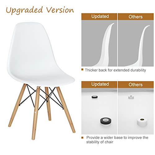 GIANTEX White Dining Chairs Set of 2 - Solid Wood, Ergonomic, Assembled