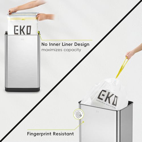 EKO Mirage-T 50L Touchless Motion Sensor Trash Can - Stainless Steel Variation