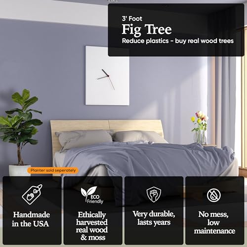 3ft Artificial Fiddle Leaf Fig Tree - Green, Handcrafted Indoor Plant - Variation of THIS listing