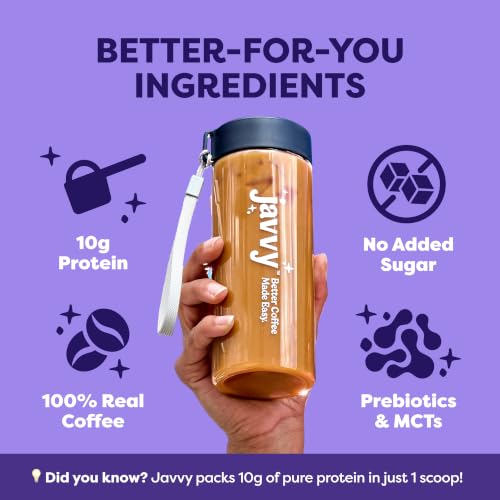 Javvy Protein Coffee Powder Pumpkin Spice - Cold Brew & Iced Coffee Mix, 20 Servings