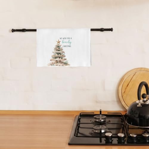 Beach Christmas Tree Towels - Coastal Holiday Decor, 02 Variation