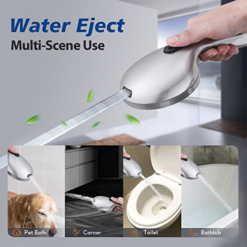 Chrome Rainfall Shower Head with Handheld Spray & Adjustable Slider Bar - High Pressure Dual Shower Combo, 3-Way Diverter, 5Ft Hose