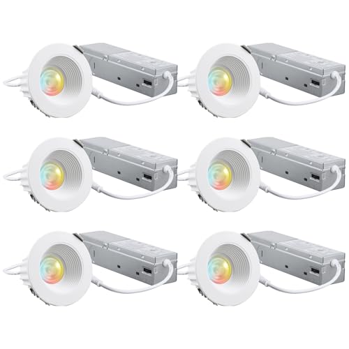 6-Pack 2 Inch LED Recessed Lighting with 5 CCT Adjustable, CRI90, Dimmable