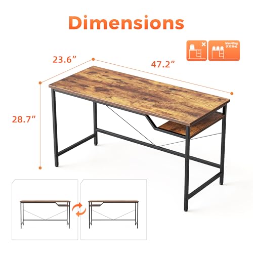 Mericonia Brown 48x24 Inch Computer Desk - 0.6