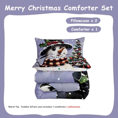 Feelyou Kids Christmas Bedding Set Multi 50 Queen Size Holiday Snowman Comforter