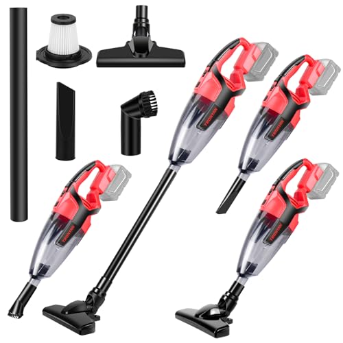 Cordless Handheld Vacuum Cleaner for Milwaukee 18V Battery - Red, Tool Only, Pet Hair & Car Use