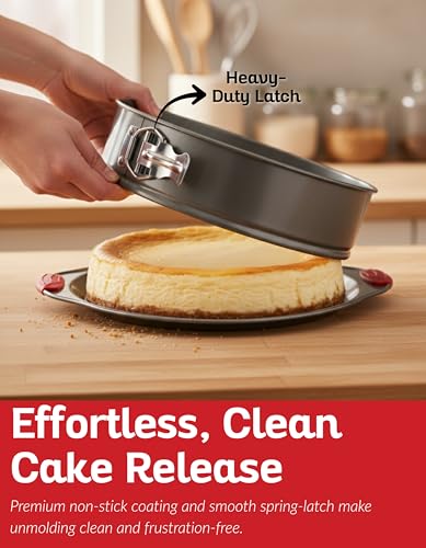 10-Inch Nonstick Springform Pan with Leakproof Seal & Removable Bottom for Cheesecake & Baking