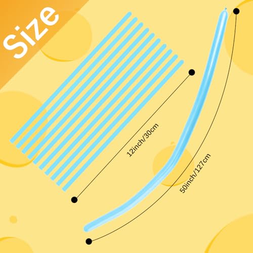 260 110PCS Light Blue Long Balloons for Tying Balloon Arch Animal Balloons Christmas Gifts Shiny Thick Latex Twisting Balloon for Modeling Magic Birthday Decorations Party Supply Baby Shower Wedding