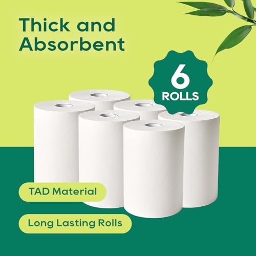 ECOLipak TAD Paper Towels 10x800 White, 6 Rolls Absorbent Hand Towels
