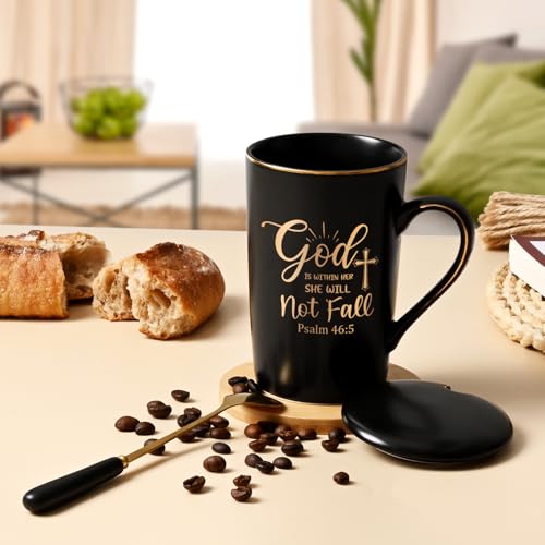 God Is Within Her Christian Coffee Mug 14oz Inspirational Gift for Women